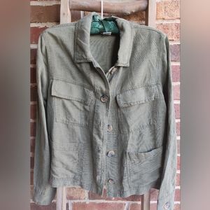 Nicole Miller olive green utility-style jacket